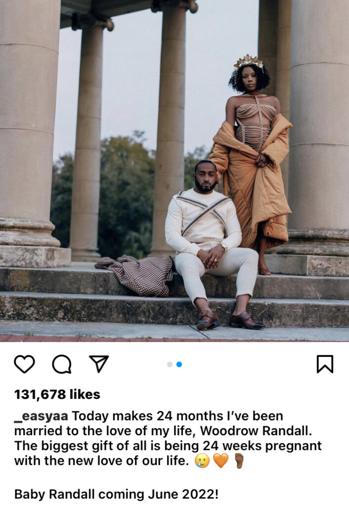 Woody and Amani Instagram Wedding Anniversary And New Baby Post
